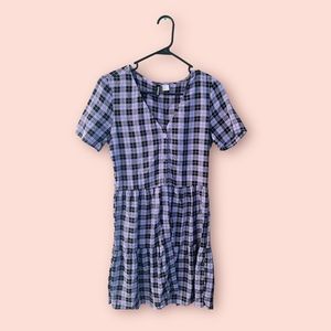 H&M purple plaid dress size XS